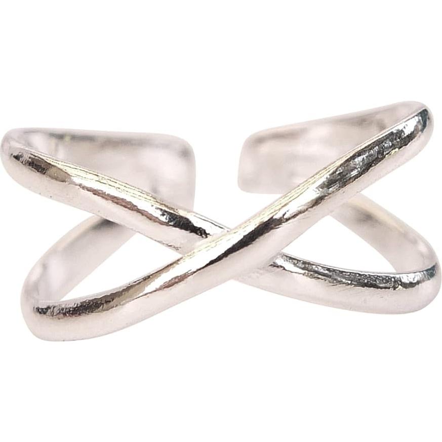 Anillo ajustable de plata esterlina 925 MiYa - Cruzada