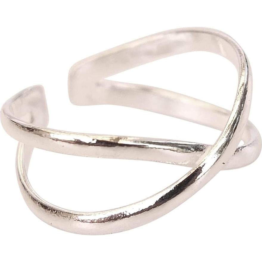 Anillo ajustable de plata esterlina 925 MiYa - Cruzada