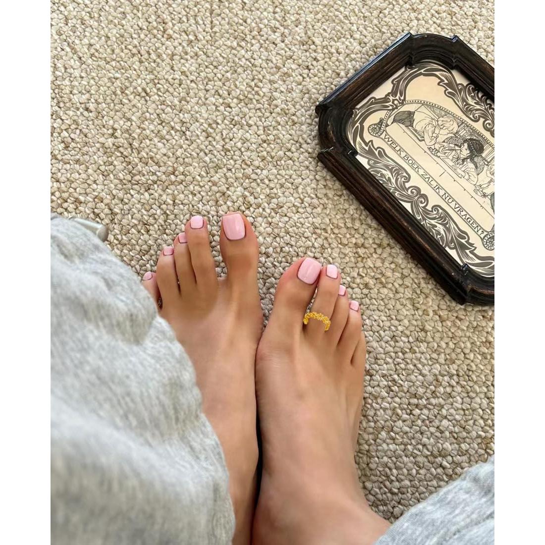 Conjunto de 4 Anillos Ajustables de Oro Relleno 14K para Mujeres