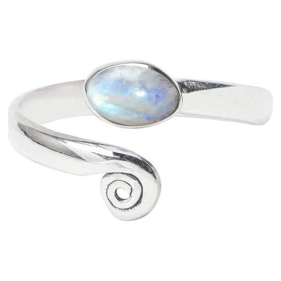 Anillo de Dedo del Pie Plata Esterlina 925 con Piedra Luna Arcoíris