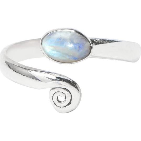 Anillo de Dedo del Pie Plata Esterlina 925 con Piedra Luna Arcoíris