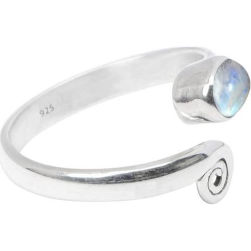 Anillo de Dedo del Pie Plata Esterlina 925 con Piedra Luna Arcoíris