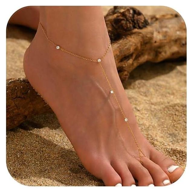 Tobillera de Oro 18K para Mujeres con Perlas y Corazón