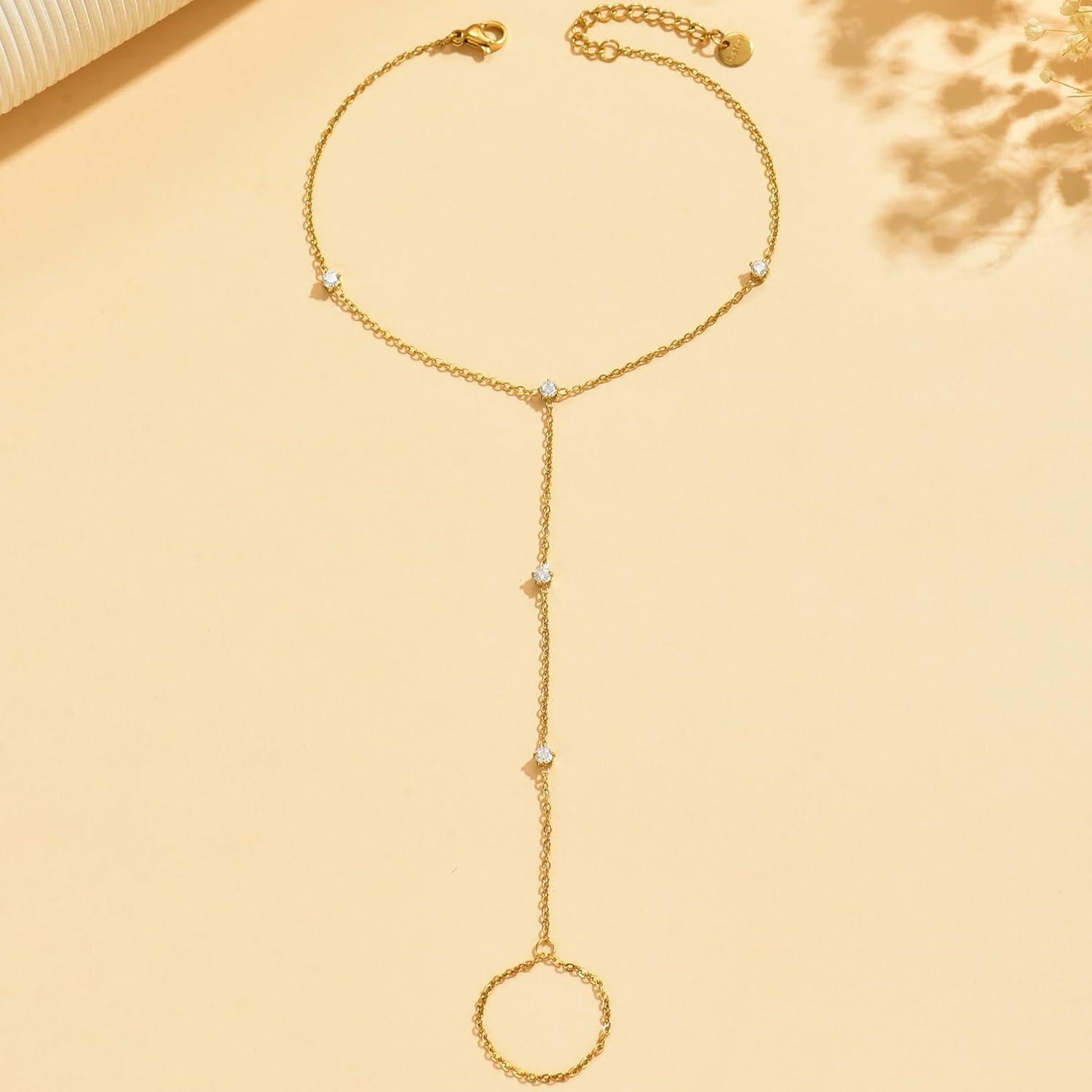 Tobillera de Oro 18K para Mujeres con Perlas y Corazón