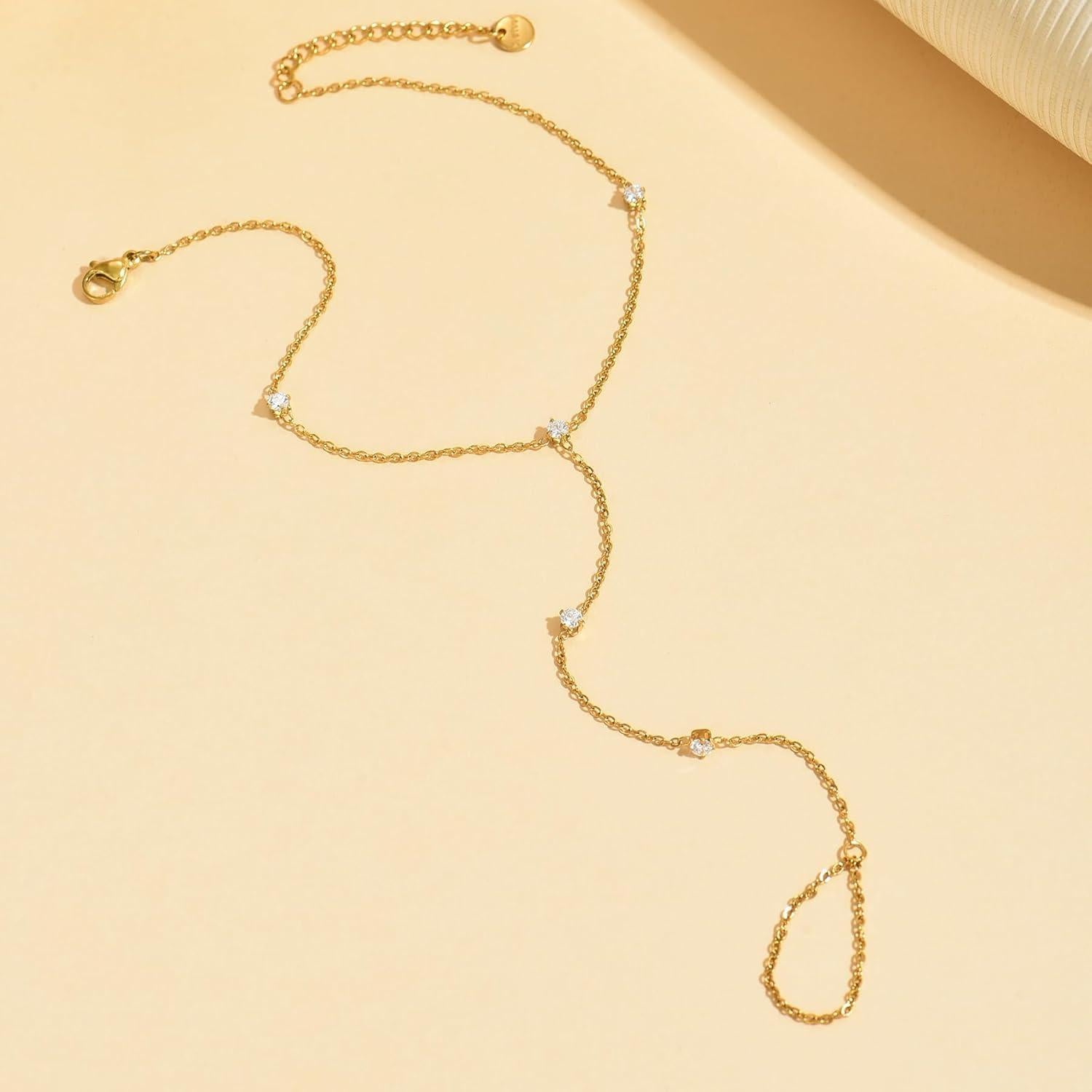 Tobillera de Oro 18K para Mujeres con Perlas y Corazón