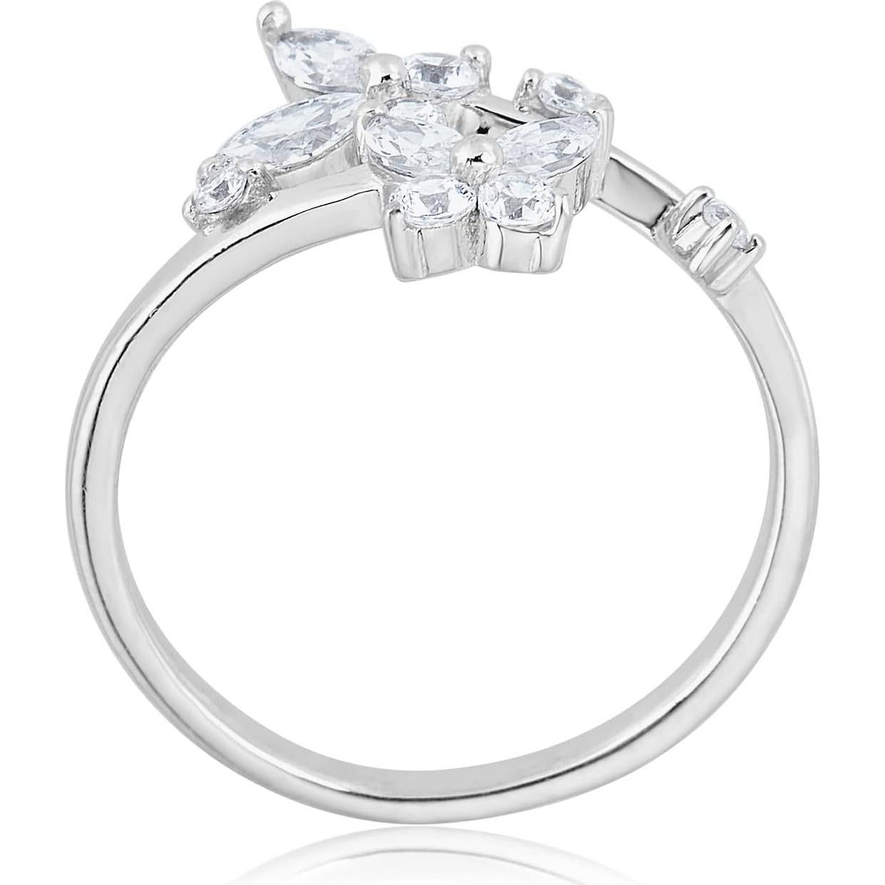 Anillo de Mariposa Ajustable AVORA en Plata 925 con CZ