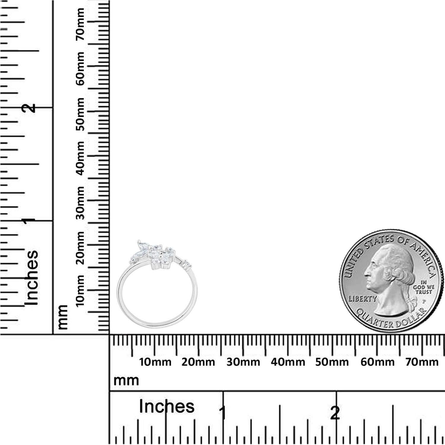 Anillo de Mariposa Ajustable AVORA en Plata 925 con CZ