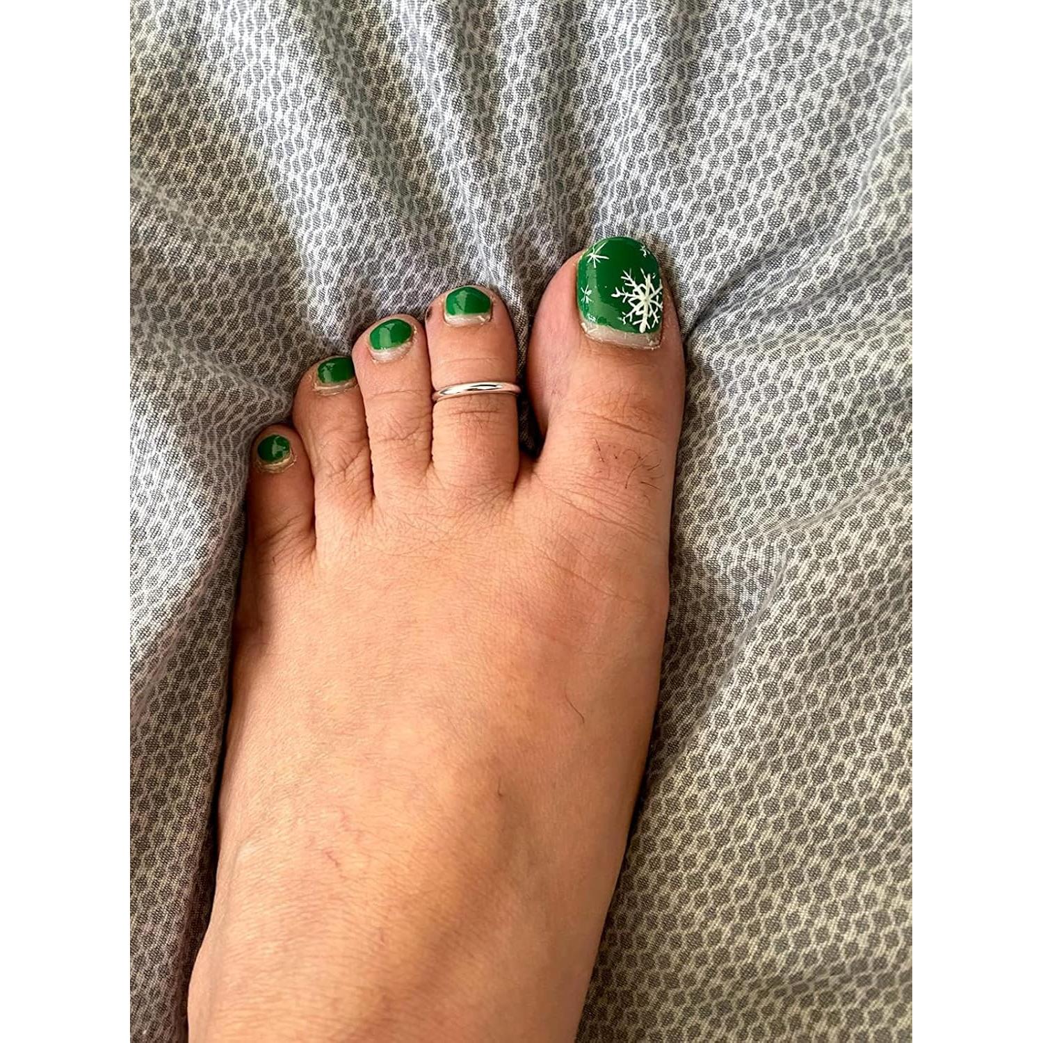 Anillos para Dedos de los Pies Plateados Ajustables Longita - 3 Piezas