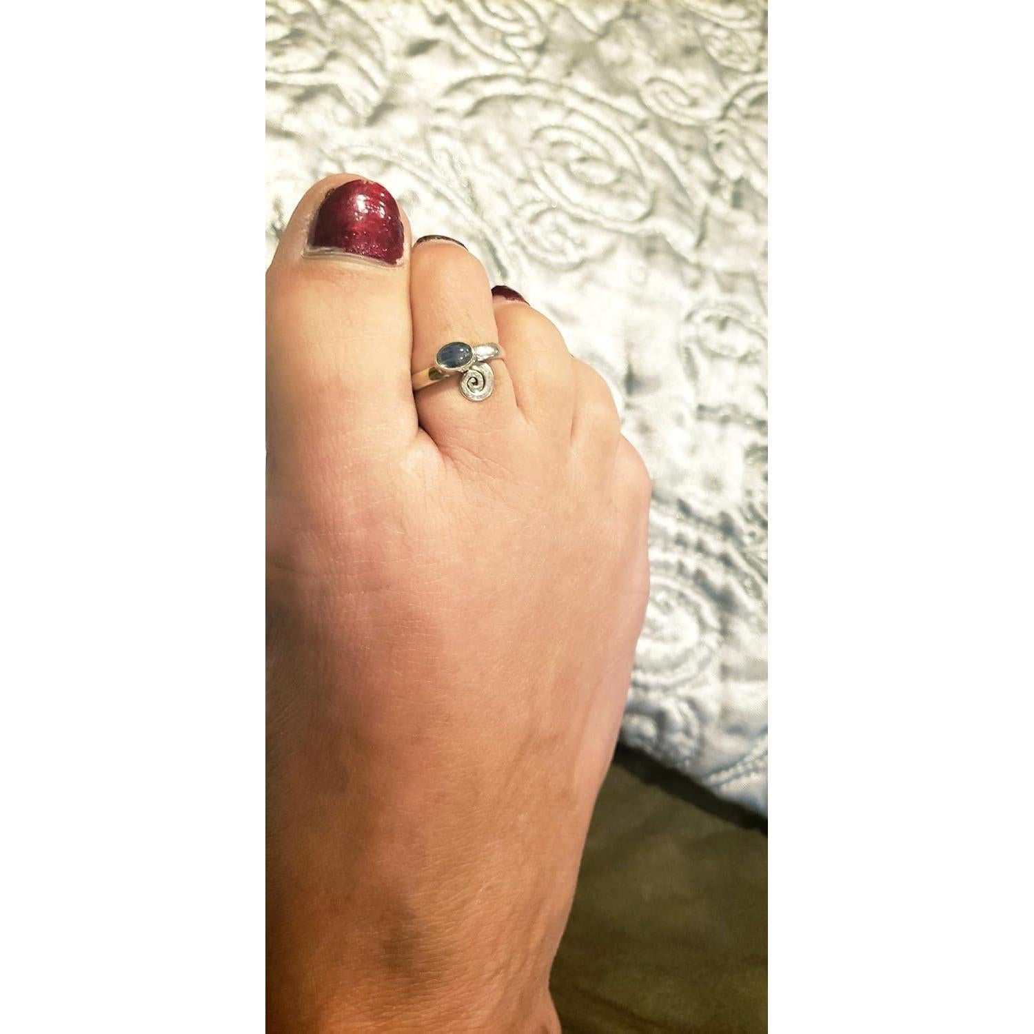 Anillo de dedo ajustable de plata esterlina 925 con labradorita