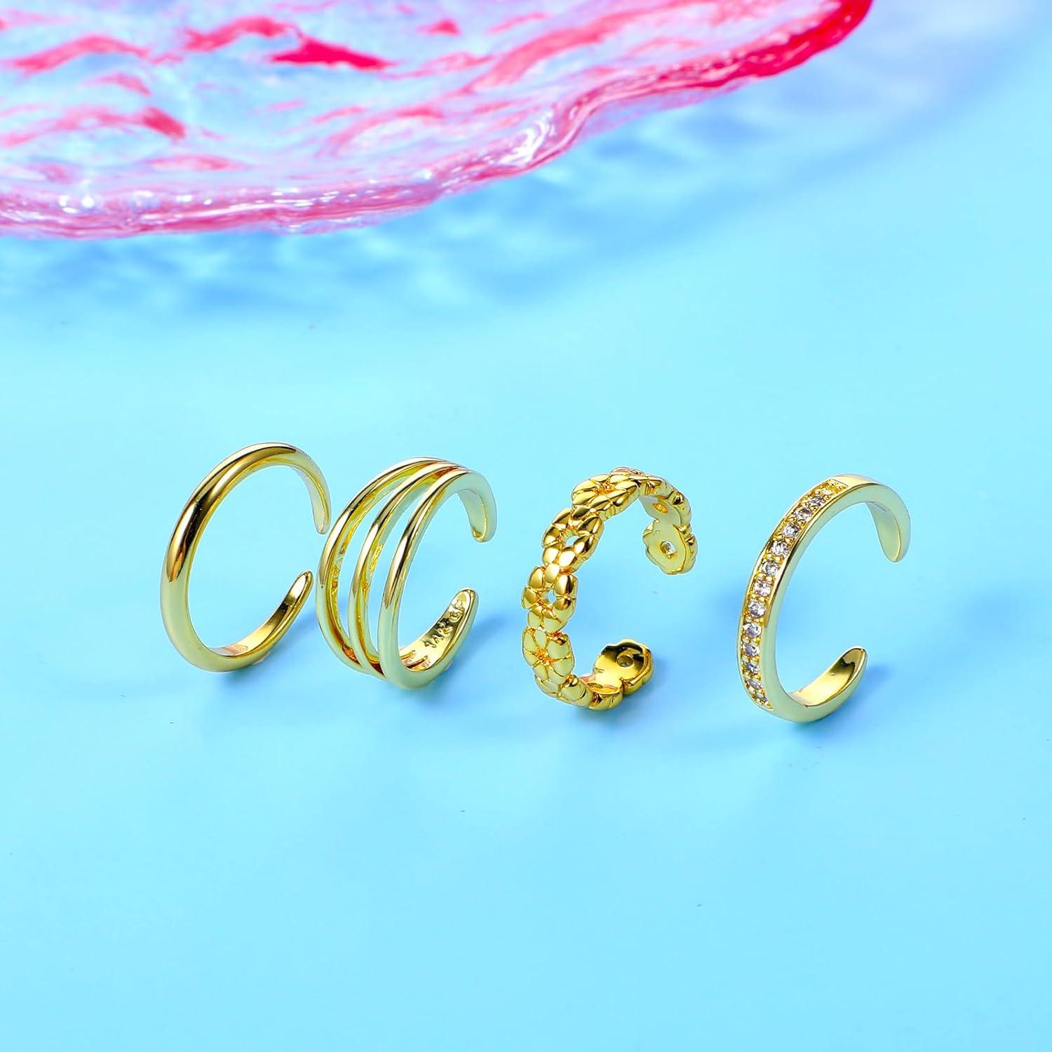 4 Anillos para Dedos de los Pies de Oro Heclia - Ajustables y Minimalistas