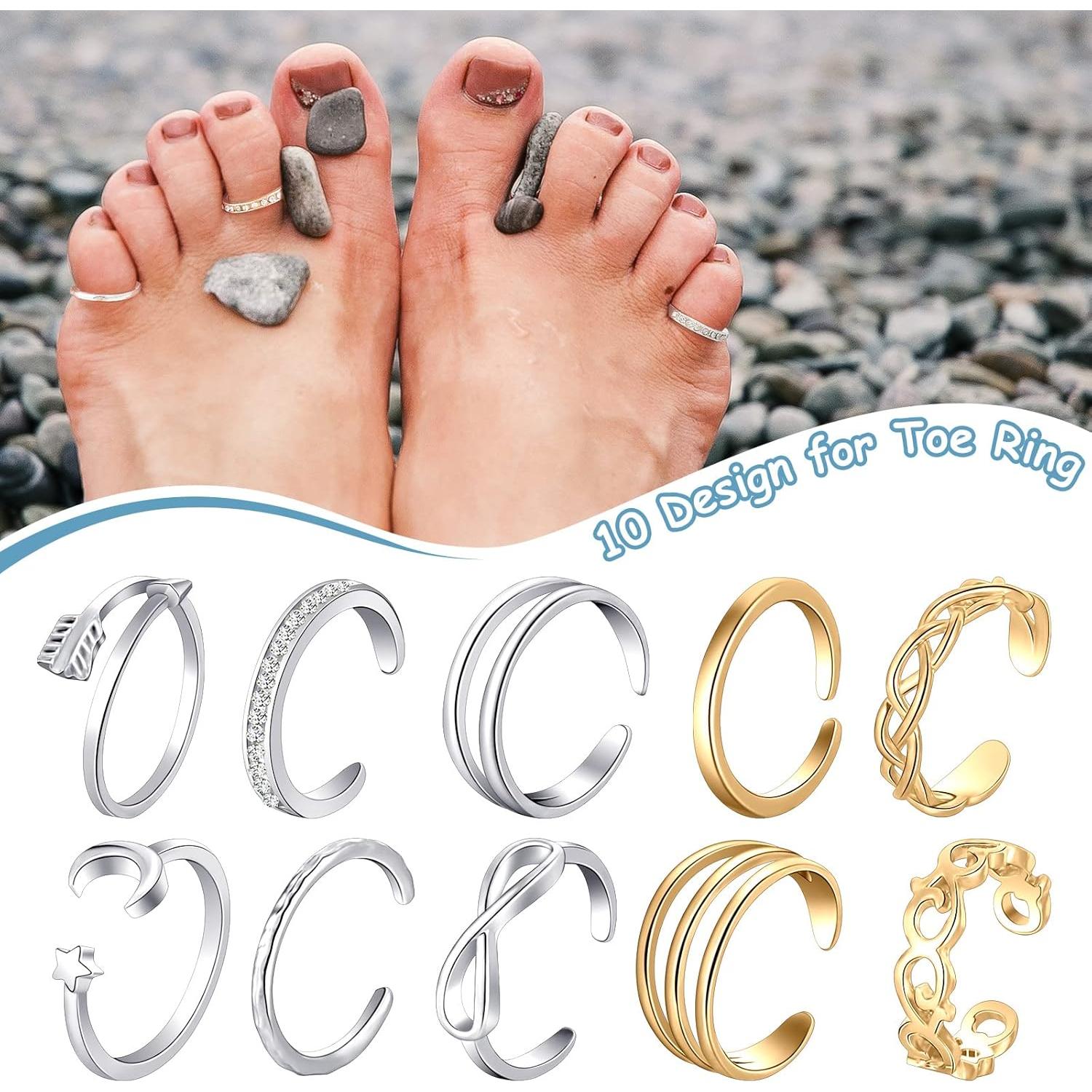 Conjunto de 24 Anillos Ajustables para Dedos de los Pies MTLEE