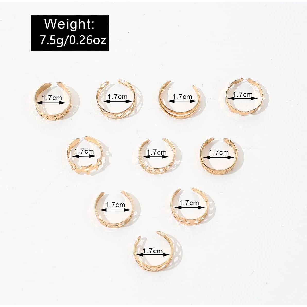 Conjunto de Anillos para Dedos de los Pies INENIMARTJ Dorados