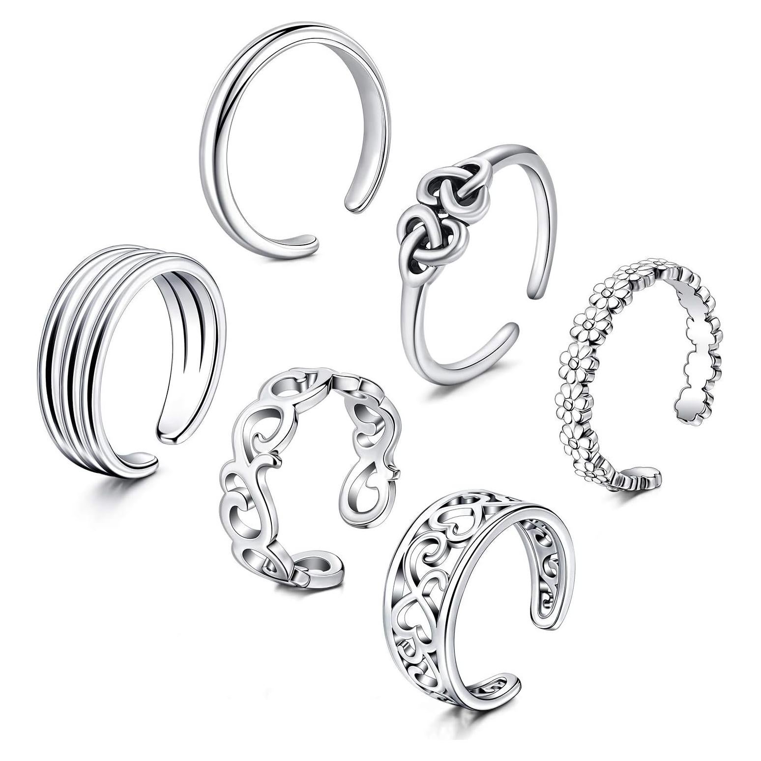 Conjunto de Anillos Ajustables para Dedos de los Pies Anicina - 9 Piezas de Joyería de Playa para Mujeres