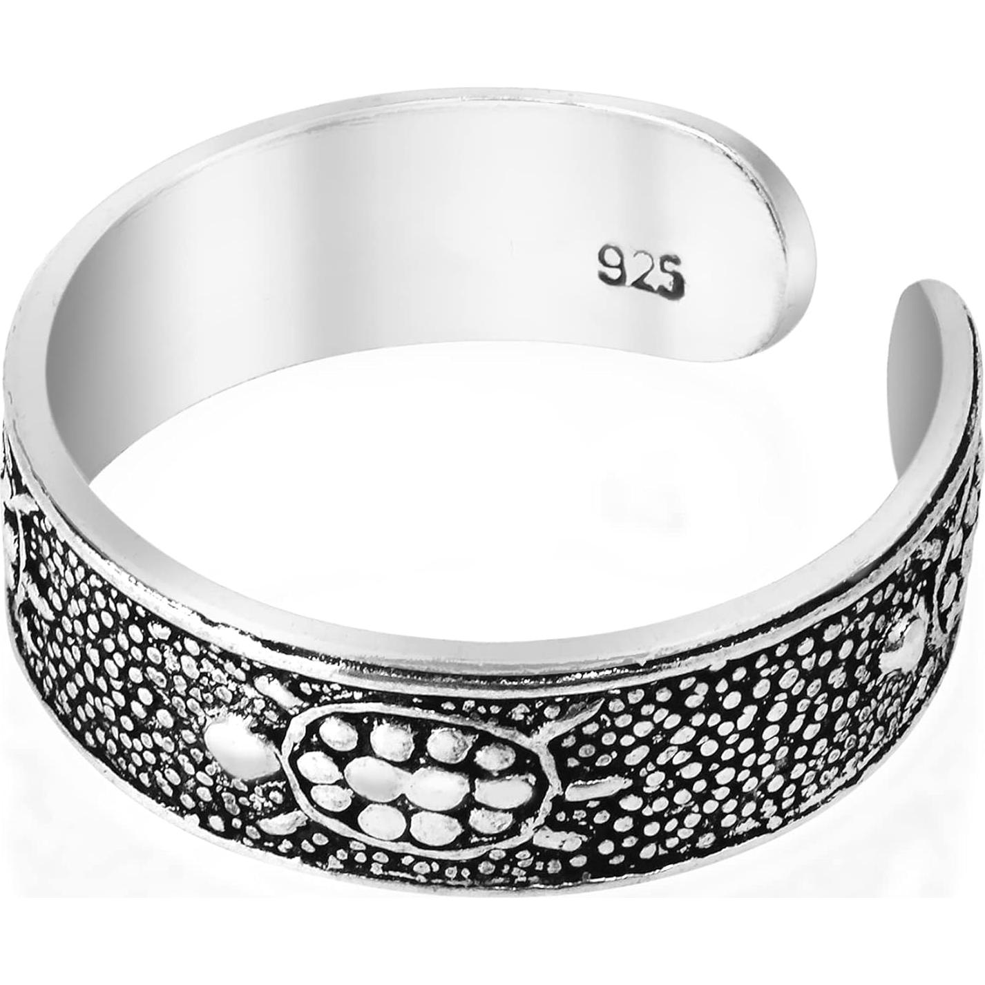 Anillo de Plata Esterlina AeraVida Tortuga Ajustable 5mm
