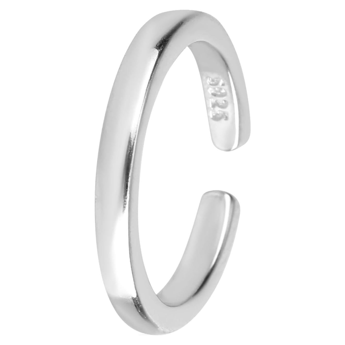 Anillo de Dedo del Pie de Plata Esterlina 925 Ajustable Minimalista