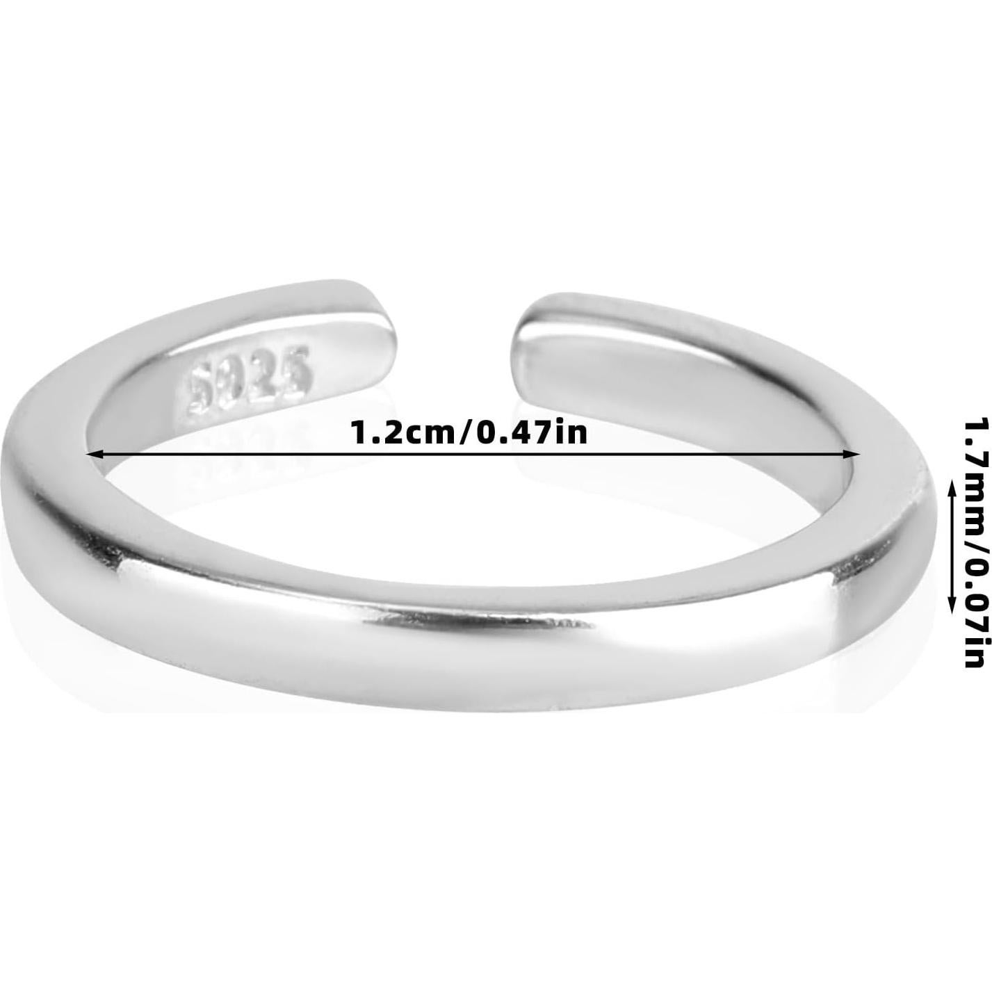 Anillo de Dedo del Pie de Plata Esterlina 925 Ajustable Minimalista