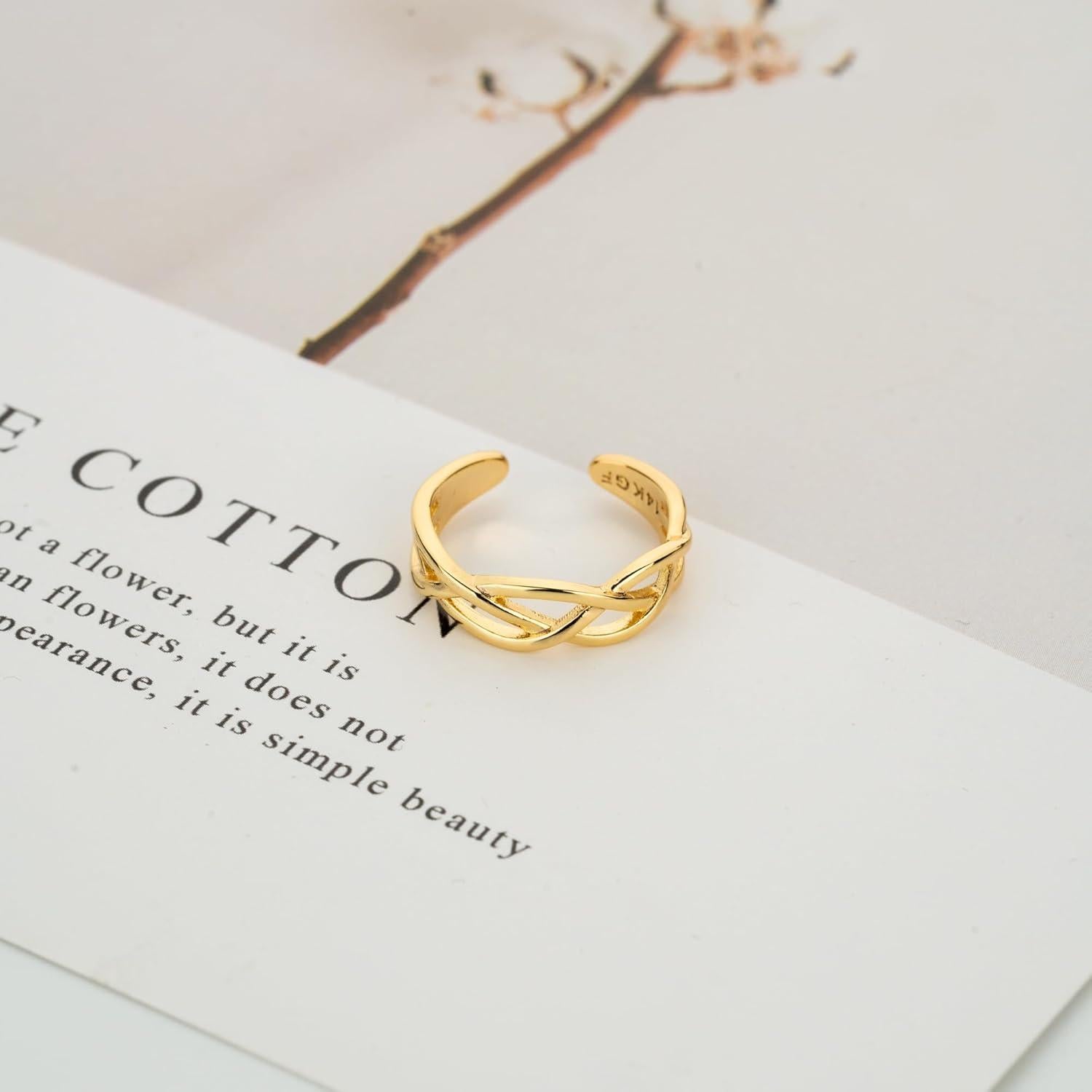 Anillos para Dedos de los Pies de Oro 14K Melshabt Ajustables