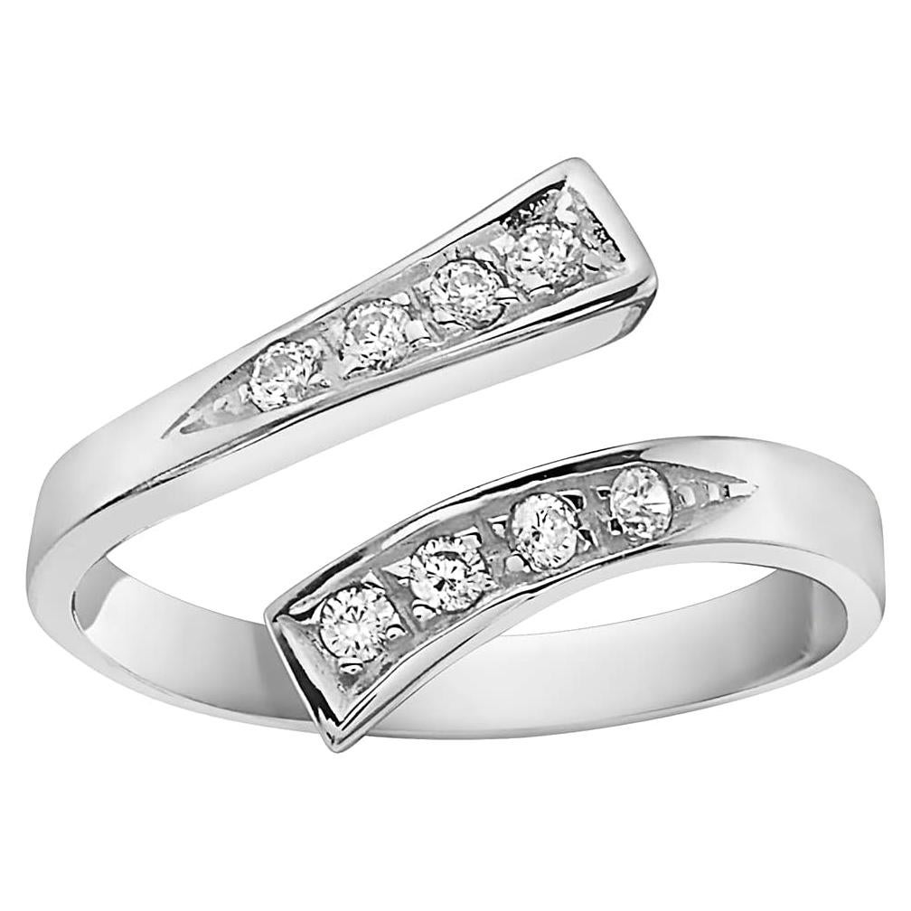 Anillo ajustable de cruce de zirconia cúbica 10K Ritastephens