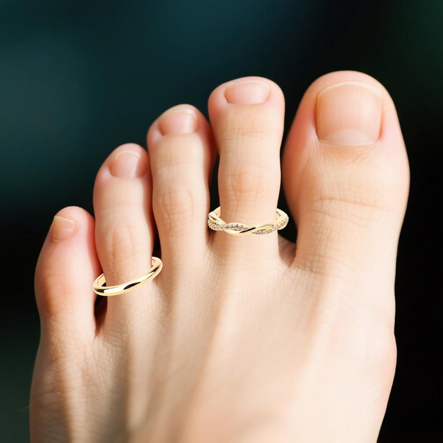 Juego de 4 Anillos Ajustables Mikovivi para Mujeres - Oro