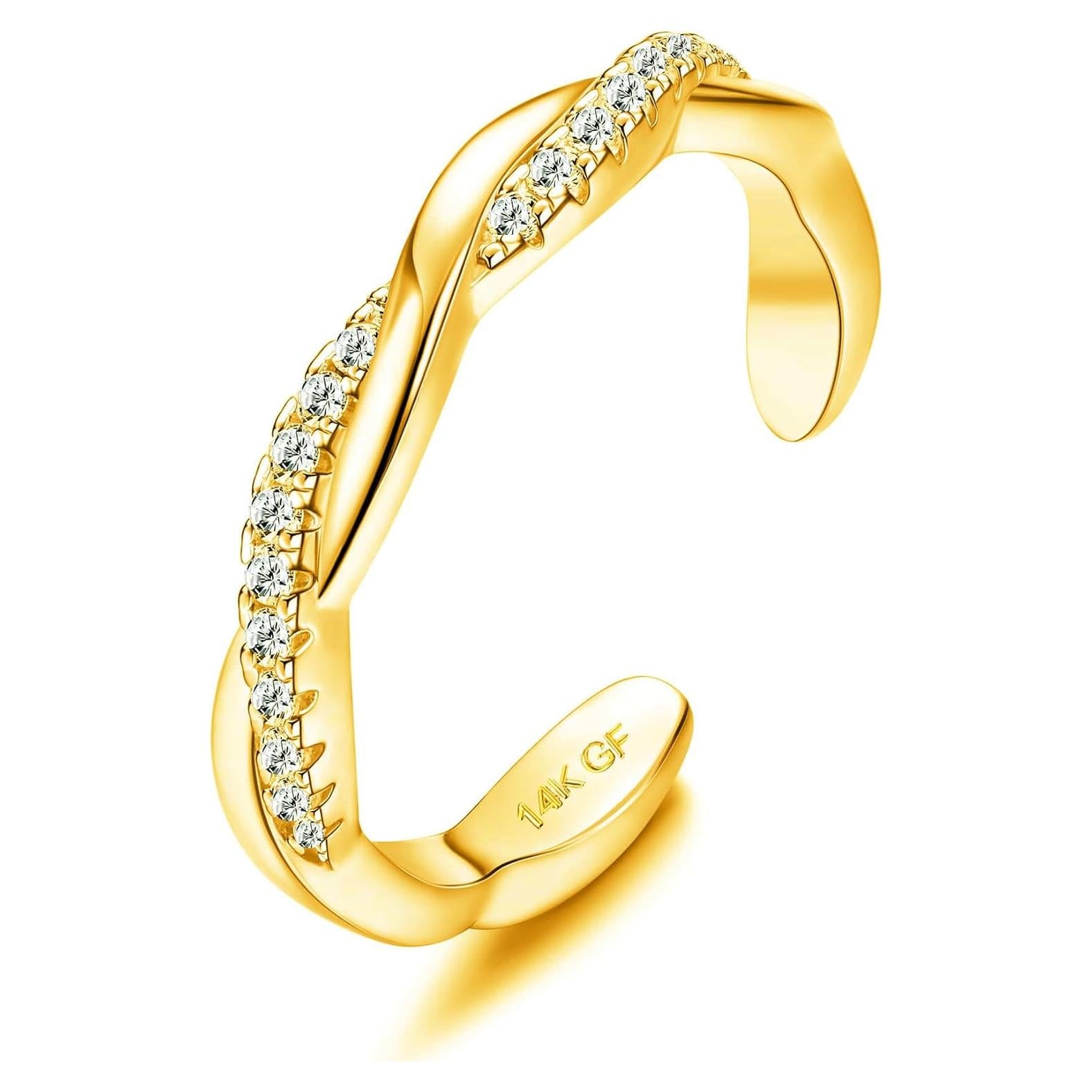 Anillos para Dedos de los Pies Mujeres 14k Ajustables Flor
