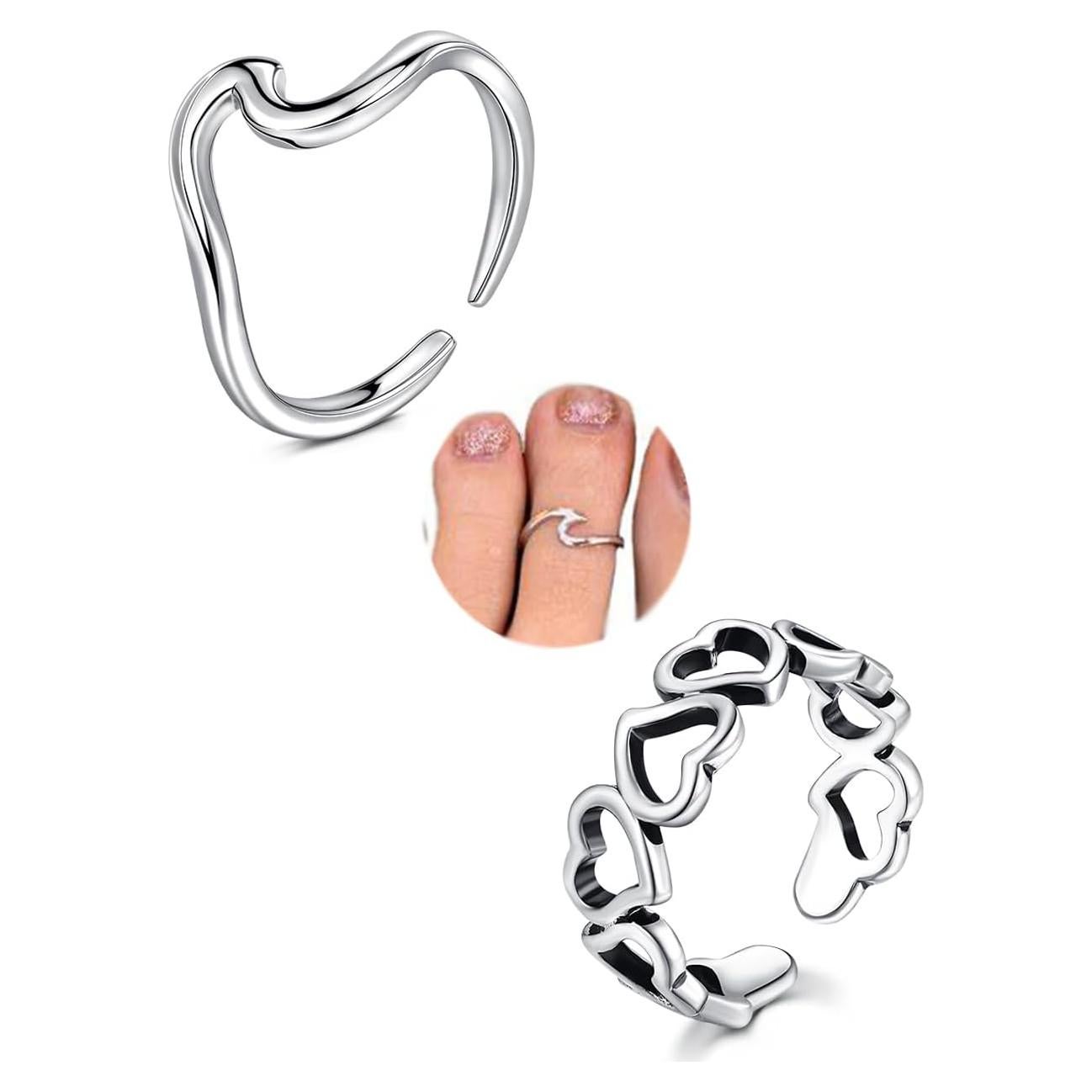 Anillos para Dedos de los Pies QWALIT Ajustables Plata Oro