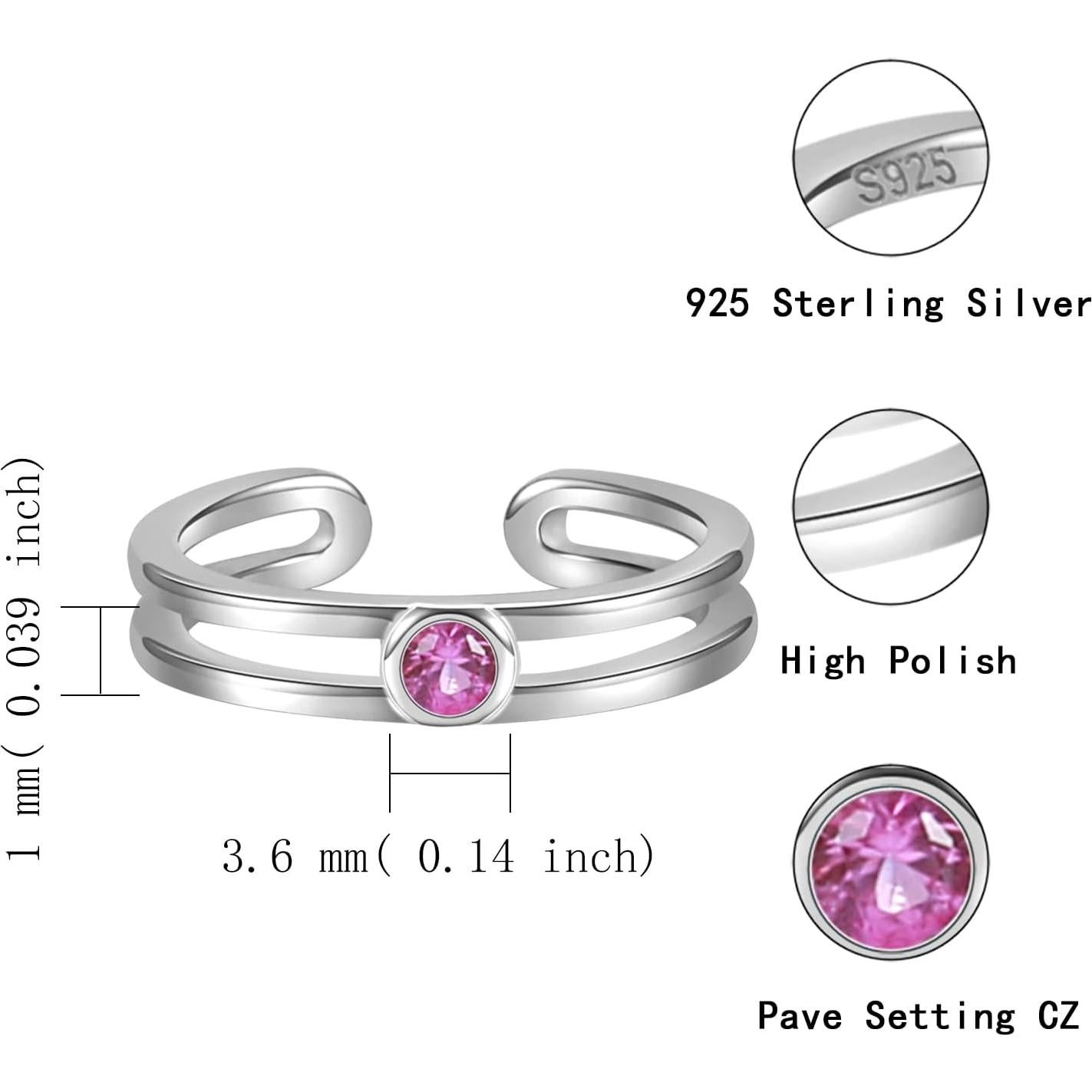 Anillo de dedo del pie ajustable Sariel plata esterlina 925