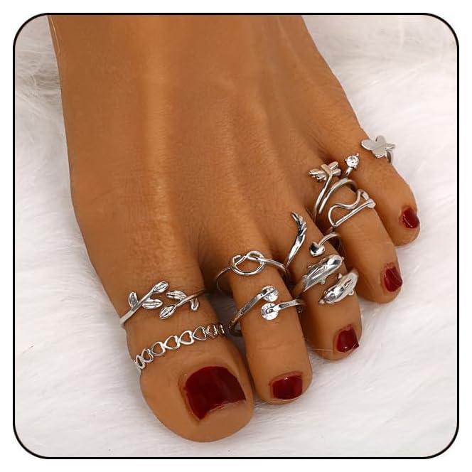 Conjunto de Anillos para Dedos de Oro 14k y Plata Vivian&CD