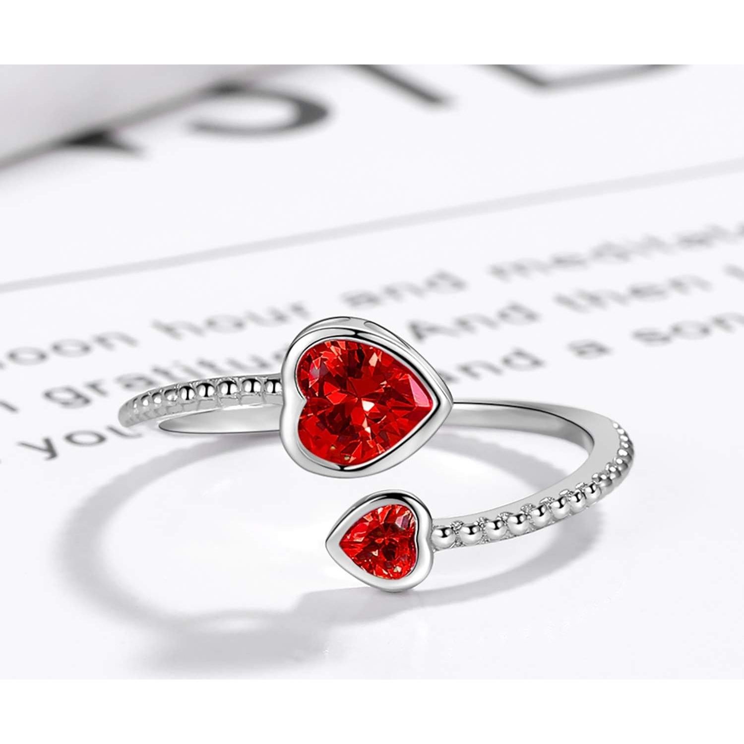 Anillo de Piedra de Nacimiento Ajustable Plata Esterlina 925