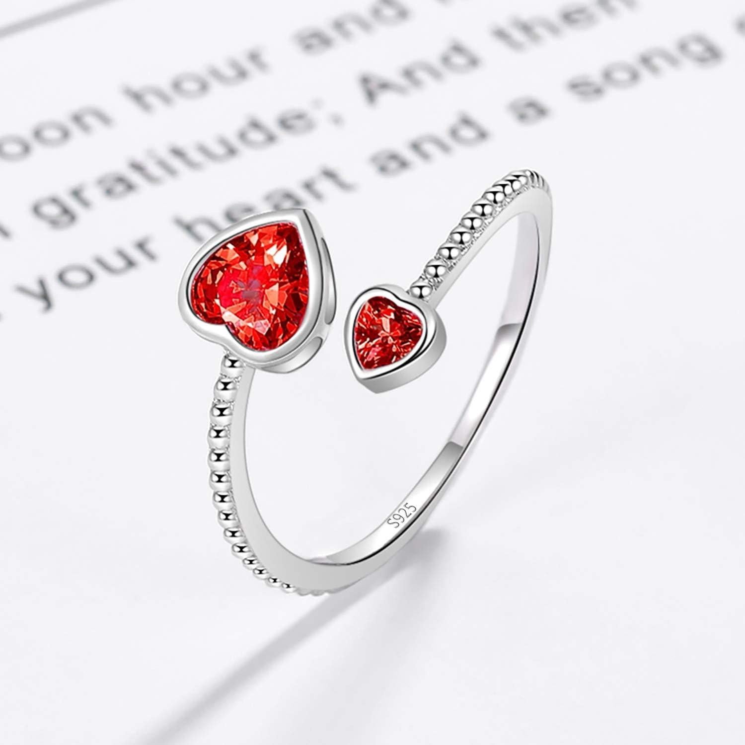 Anillo de Piedra de Nacimiento Ajustable Plata Esterlina 925