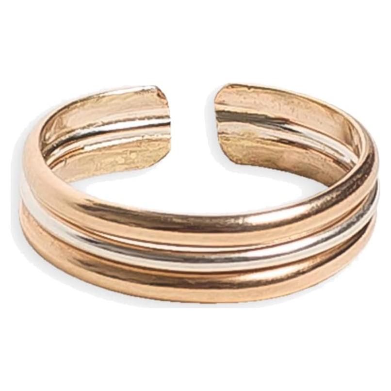 Anillo de Dedo del Pie Unisex Oro 14K y Plata 925 - Talla Única