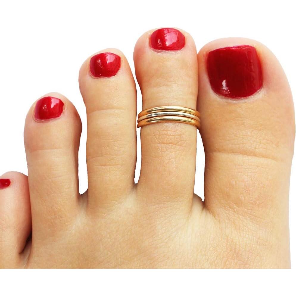 Anillo de Dedo del Pie Unisex Oro 14K y Plata 925 - Talla Única