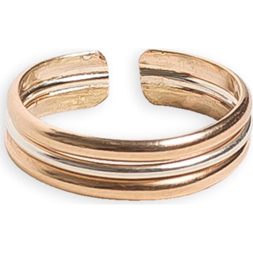 Anillo de Dedo del Pie Unisex Oro 14K y Plata 925 - Talla Única