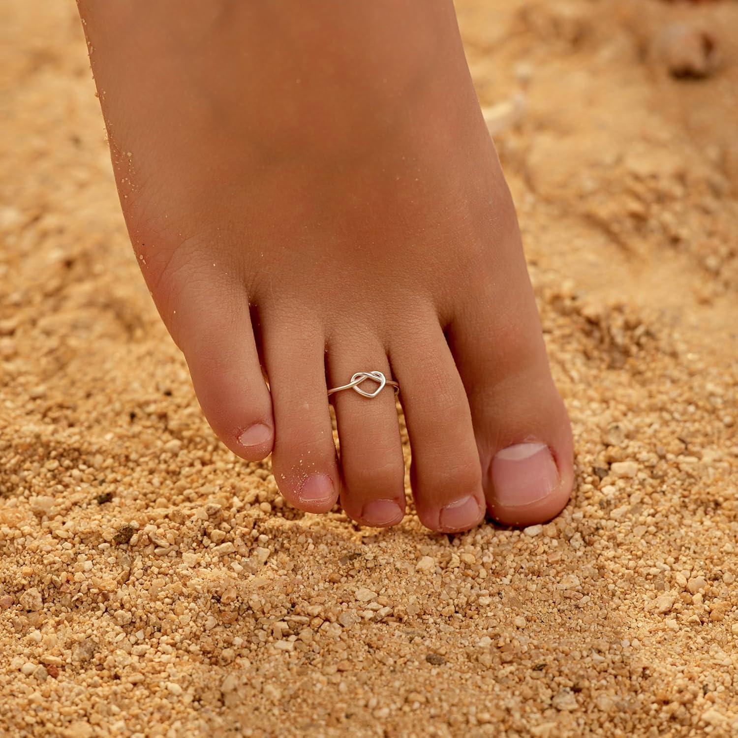 Anillo de dedo del pie ajustable AIBELOPY en plata esterlina 925