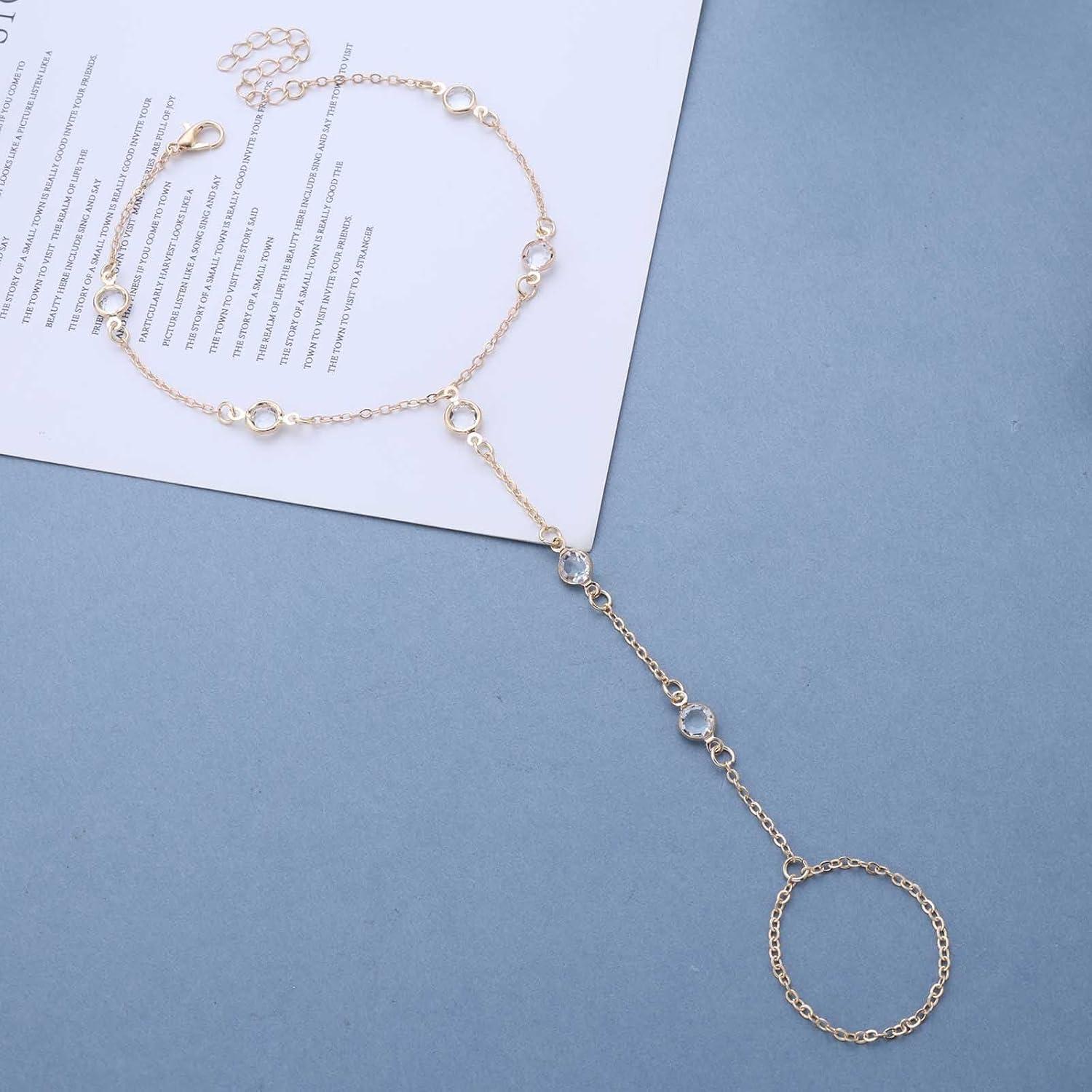 Cadena de Tobillo Andelaisi Boho CZ Ajustable para Mujeres