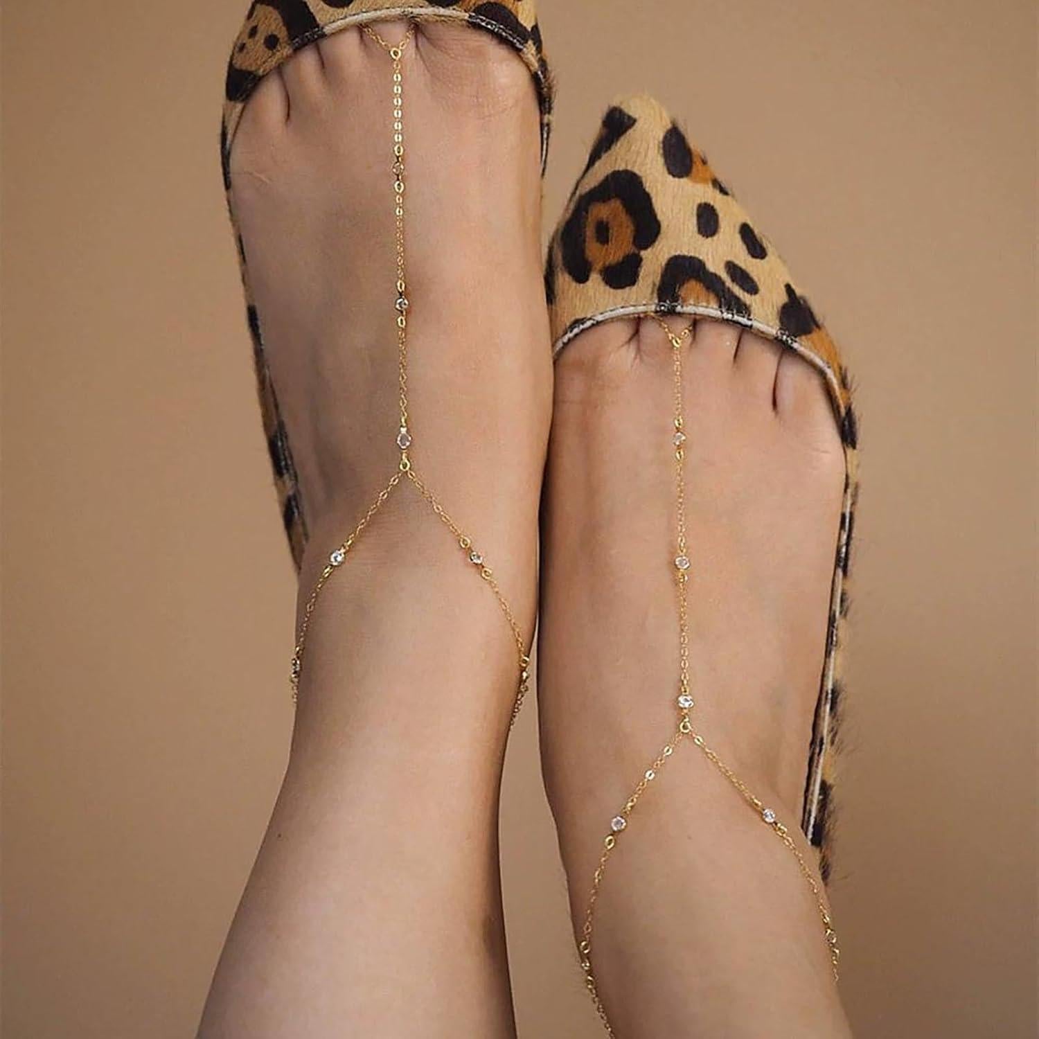 Cadena de Tobillo Andelaisi Boho CZ Ajustable para Mujeres