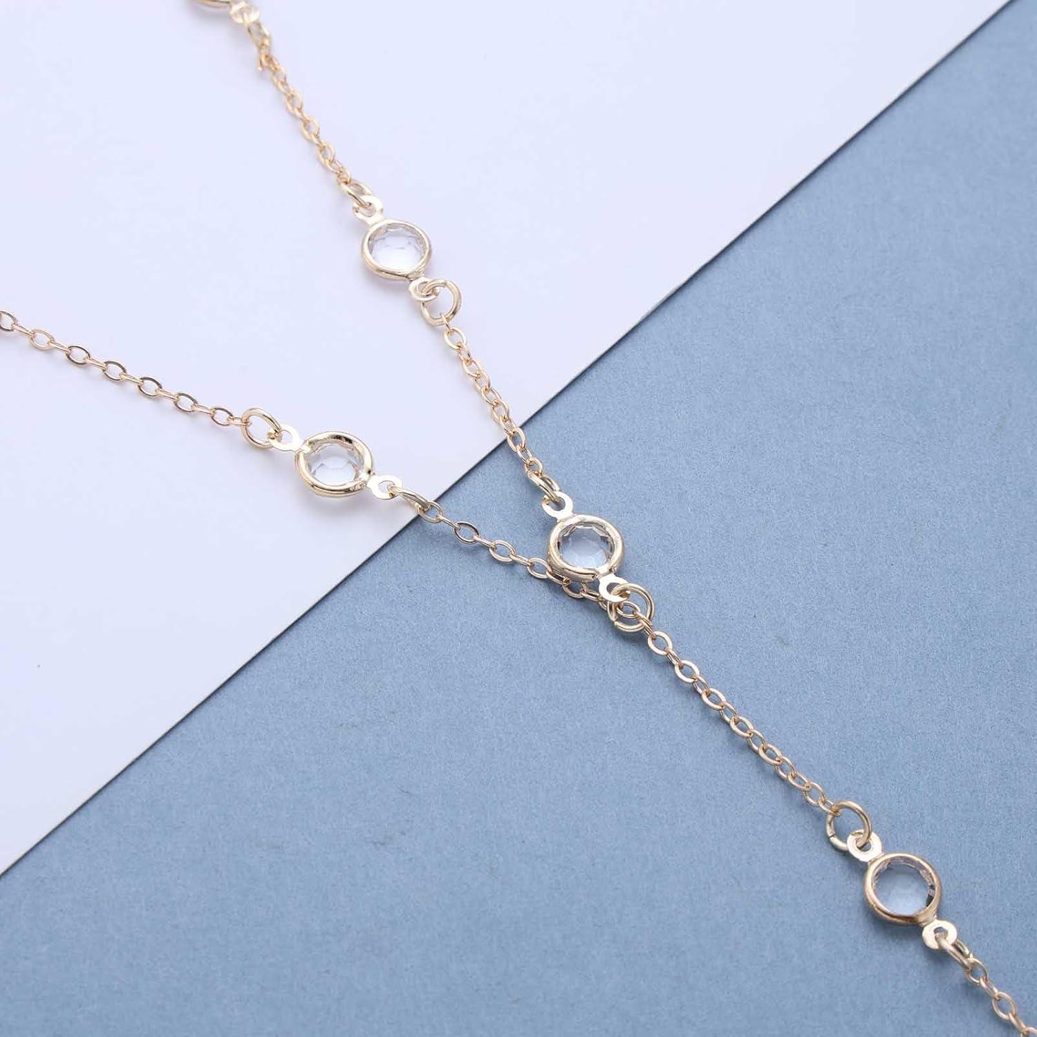 Cadena de Tobillo Andelaisi Boho CZ Ajustable para Mujeres