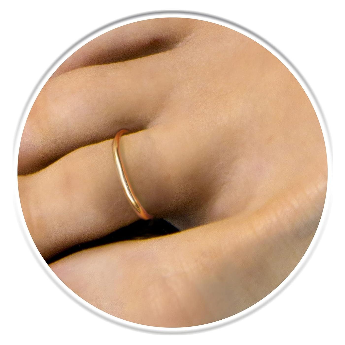 Anillo de Dedo Relleno de Oro 14K Ajustable para Mujeres