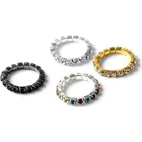 Conjunto de Anillos de Rhinestone Brillante Ajustables para Mujeres
