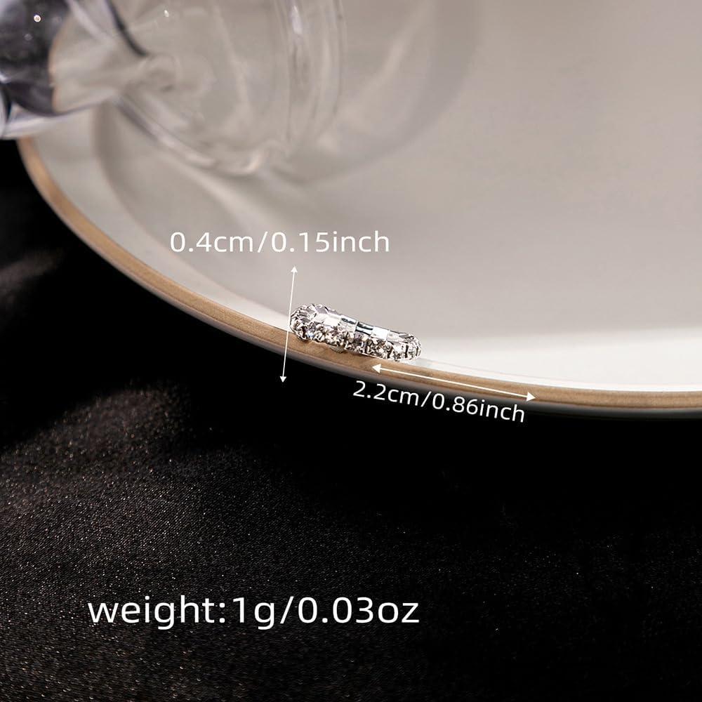 Conjunto de Anillos de Rhinestone Brillante Ajustables para Mujeres