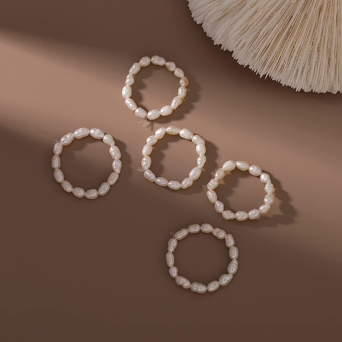 Anillo Ajustable de Perlas Cultivadas ERLOSYA para Mujeres