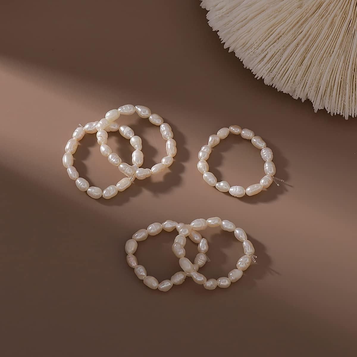 Anillo Ajustable de Perlas Cultivadas ERLOSYA para Mujeres