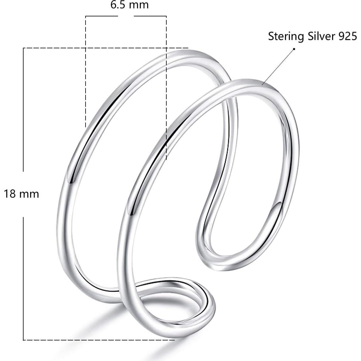 Anillo Abierto Ajustable de Plata Esterlina Lemon Grass