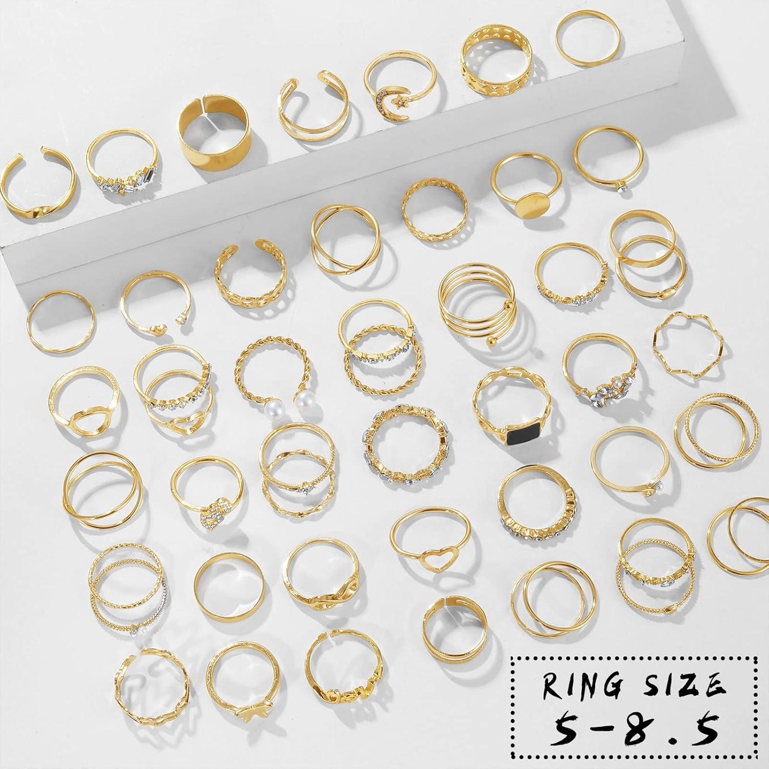 Conjunto de Anillos de Nudillo IFKM para Mujeres Vintage 51 Piezas