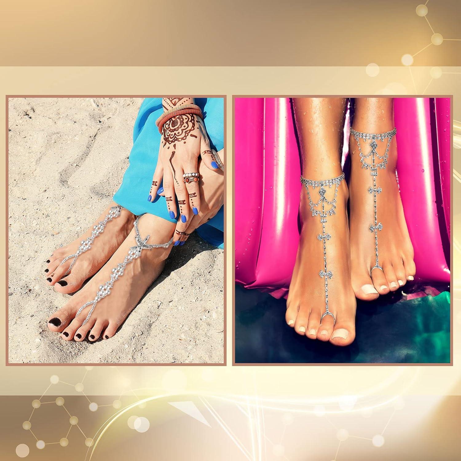 6 Piezas Sandalias Descalzas de Joyería Kenning para Mujeres