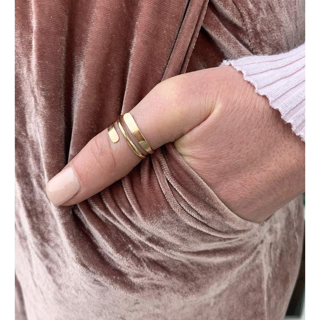 Anillo Ajustable Envoltura Oro 14K Unisex - Anillos de Dedo y Cosas