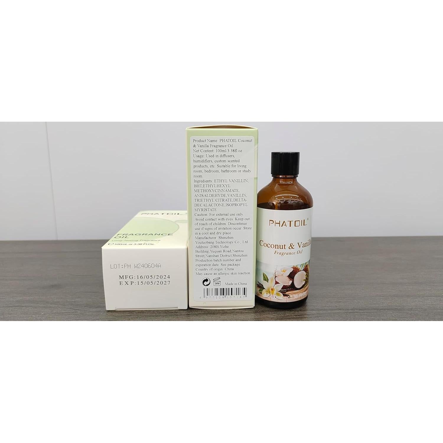 Aceite Aromático PHATOIL Coco y Vainilla 100ml para Difusor