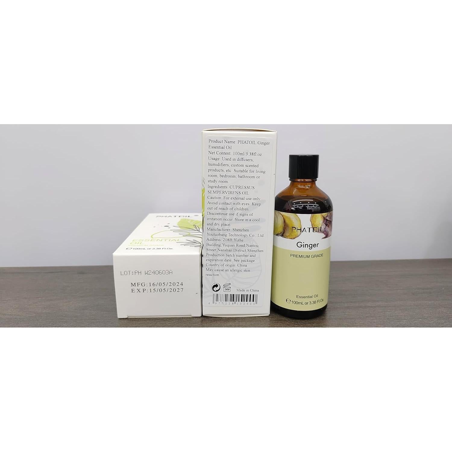 Aceite Esencial de Jengibre 100ml PHATOIL para Aromaterapia