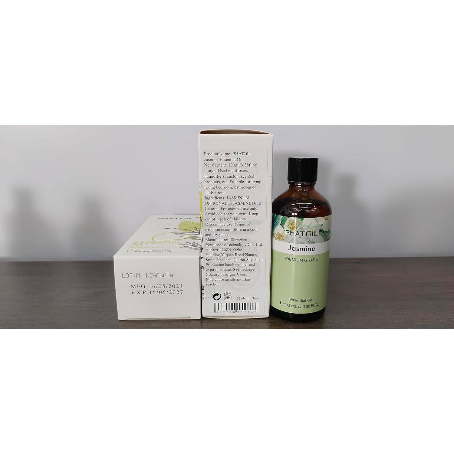 Aceite Esencial de Jazmín 100ml PHATOIL con Gotero