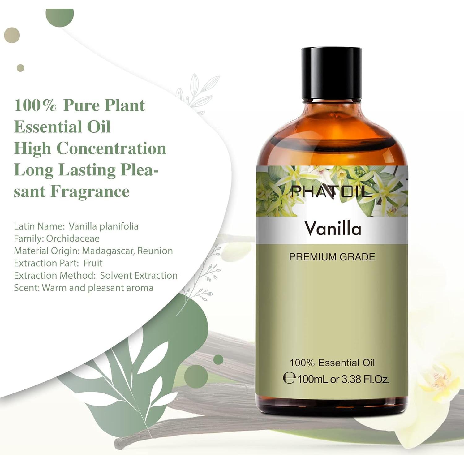 Aceite Esencial de Vainilla PHATOIL 100ml Puro para Aromaterapia