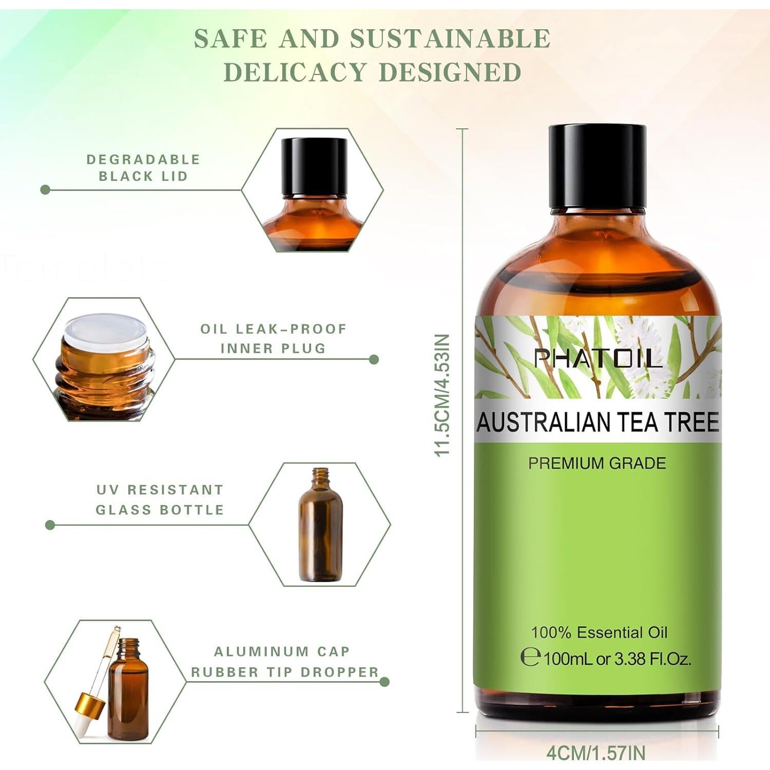 Aceite Esencial de Árbol de Té PHATOIL 100ml para Aromaterapia